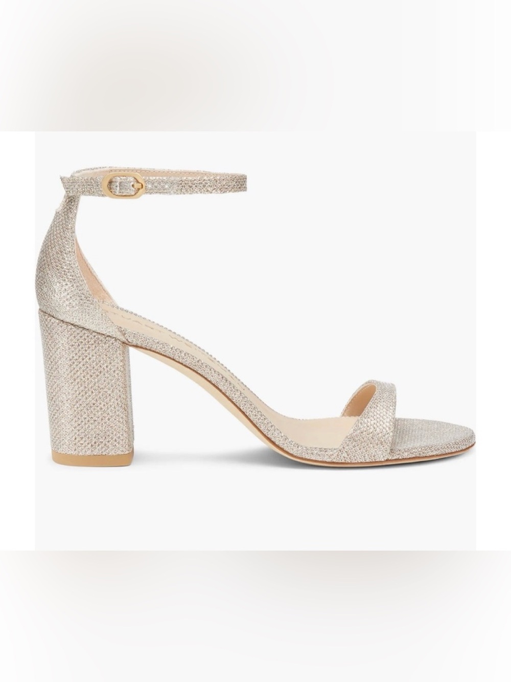 Stuart Weitzman Nudist Gold block heel New in box